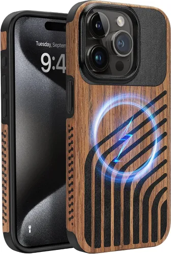 Vista 24 de Funda magnética ZZDZZ compatible con iPhone 14 Plus [Compatible con Magsafe] Diseño de cuero premium TPU híbrido a prueba de golpes (Negro)