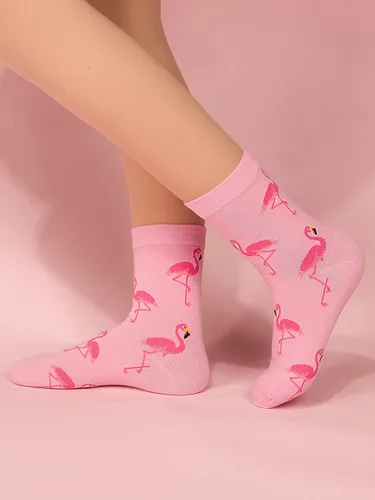 Vista 2 de SHENHE Calcetines deportivos con estampado de letras a rayas para mujer