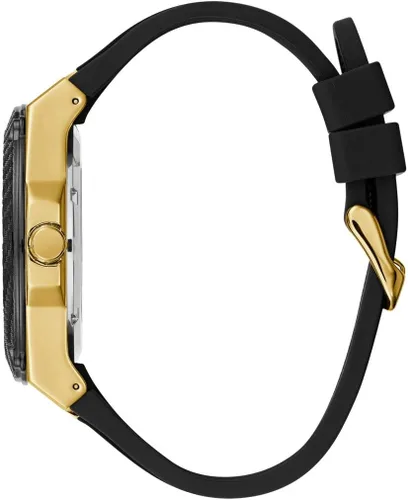 Vista 3 de GUESS Men Stainless Steel Quartz Watch with Silicone Strap