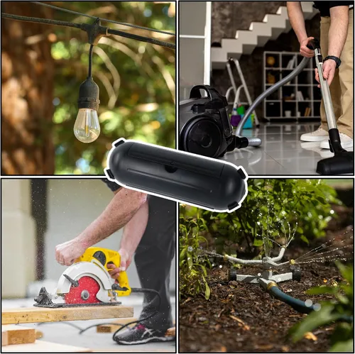 Vista 7 de EP Paquete de 3 cubiertas de seguridad para cables de extensión – Carcasa de sellado impermeable para interiores y exteriores para cables AWG
