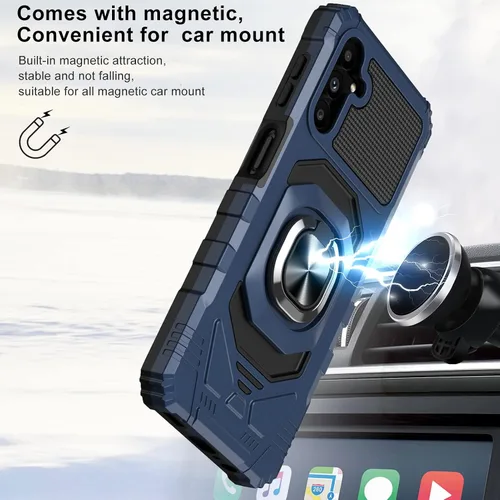 Vista 7 de Ailiber Funda para teléfono Samsung Galaxy A13, funda Samsung A04S con protector de pantalla, soporte de anillo para montaje magnético de automóvil