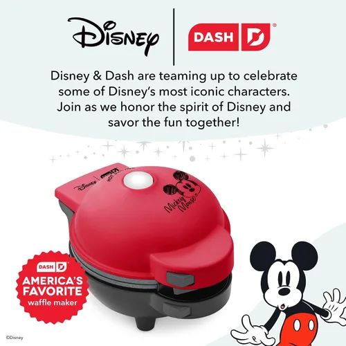 Vista 3 de Disney Dash MultiMaker Mini Maker System - Máquina eléctrica de gofres y platos intercambiables - 1 MultiMaker, 4 platos, diseño de Mickey Mouse