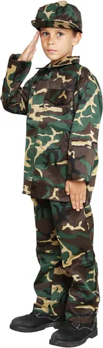 Vista 2 de Disfraz del ejército, para niños, disfraz militar