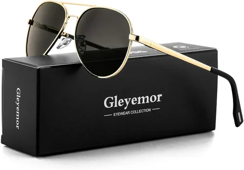 Vista 2 de Gleyemor Gafas de sol de aviador pequeñas para mujeres y hombres, marco pequeño de 2.047in, polarizadas, aviadores para cara pequeña