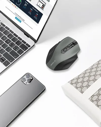 Vista 4 de E-YOOSO Mouse inalámbrico para laptop, mouse de computadora de 2.4 GHz, 5 ratones inalámbricos de oficina DPI ajustables con receptor USB, 6