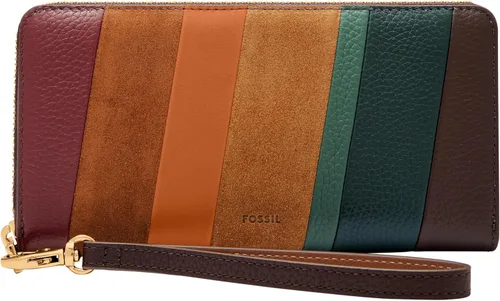 Vista 18 de Fossil Logan RFID - Cartera de piel con cierre de cremallera para mujer con correa de muñeca Negro