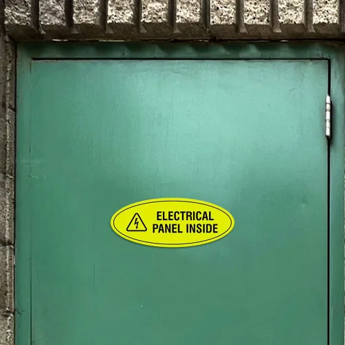 Vista 6 de Signs ByLITA Panel eléctrico ovalado dentro de la muestra (Negro) - Pequeño