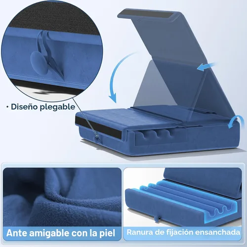 Vista 6 de KDD - Soporte de almohada para tablet, soporte plegable para iPad para regazo, cama y escritorio - Base para tablet con almohadilla suave y soporte