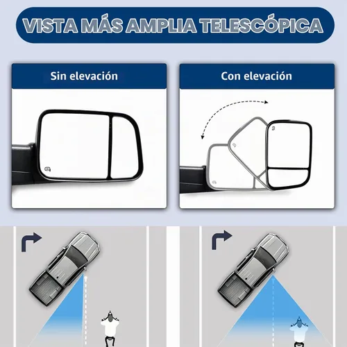 Vista 3 de AERDM Espejos de remolque compatibles con Dodge Ram 1500 2002-2008 para Dodge Ram 2500 3500 2003-2009 Pickup Truck Power Heated Side View Pair Set