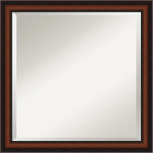 Vista 70 de Amanti Art Espejo de pared marrón de 26 x 22 pulgadas, espejo rectangular de baño de Alejandría marrón rústico para decoración de pared, sala
