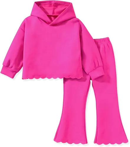 Vista 10 de Aalizzwell Conjunto de sudadera para niña pequeña 2-5T Rosa