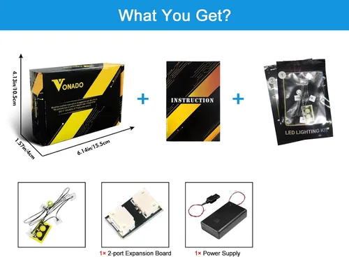 Vista 2 de VONADO Kit de luz LED compatible con Lego Nano Gauntlet 76223, iluminación de bricolaje compatible con Iron Man Gauntlet Lego 76223
