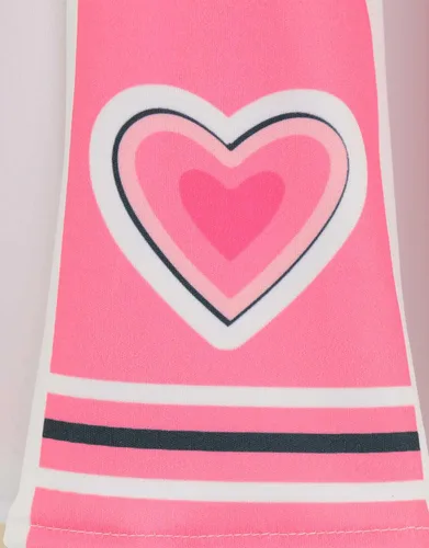 Vista 6 de miccostumes Disfraz de animadora para mujer con patrón de corazón y falda con pompones