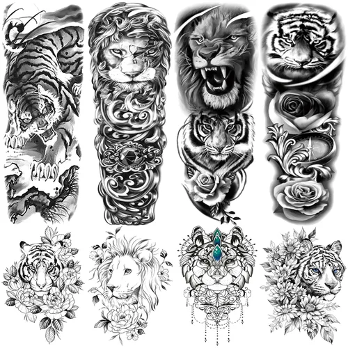 Vista 10 de Mangas temporales para tatuaje del 4 de julio para hombres y mujeres, 4 hojas grandes de brazo completo de Estados Unidos, patriótico 4 de julio