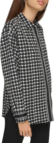 Vista 3 de KARL LAGERFELD Blusa de pata de gallo de gran tamaño para mujer