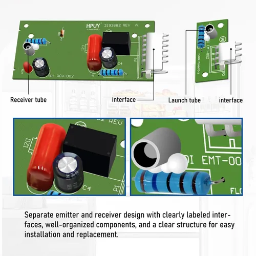 Vista 2 de 4389102 W10757851 Kit de tablero de control del sensor de la máquina de hielo del refrigerador