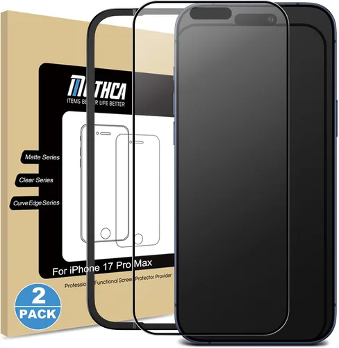 Vista 8 de Mothca Paquete de 2 protectores de pantalla de vidrio mate de cobertura completa para iPhone Air de 6.5 pulgadas, antirreflejos, antihuellas, borde