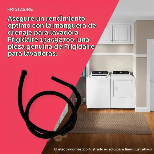 Vista 4 de Frigidaire 134592700 Manguera de drenaje para lavadoras, color negro