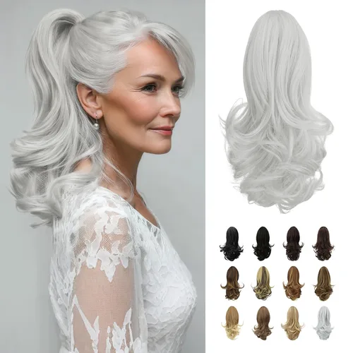 Vista 38 de SOFEIYAN Extensión de Cola de Caballo de 13" Larga y Rizada con Clip en Garra, Extensión de Cabello Sintético de Aspecto Natural para Mujeres