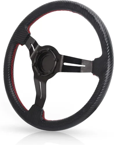Vista 4 de 10L0L Volante de carrito de golf, diseño universal para Yamaha, EZGO RXV y TXT, Club Car DS, Club Car Precedent Tempo, la mayoría de los carritos
