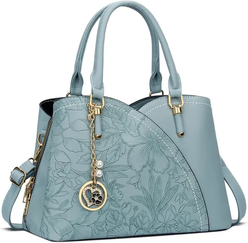 Vista 19 de KKXIU Monederos y bolsos de mano con triple compartimento para mujer, bolso de mano con asa superior