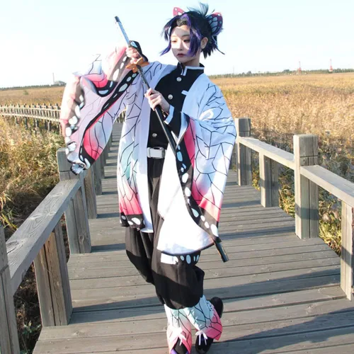 Vista 8 de Moalioi Anime Cosplay Costume Kimono Halloween Women Men's Set Accessories