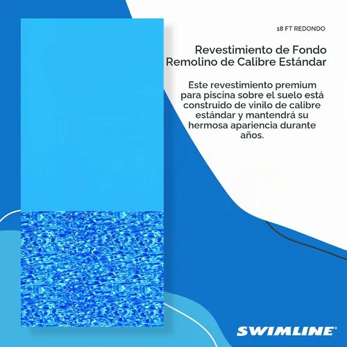 Vista 2 de Swimline Pared de vinilo redondo de calibre estándar duradero de 18 pies