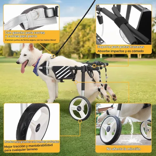 Vista 6 de Large Dog Wheelchair for Back Legs with Multi-Function Pet Lift, Wheelchair for Dogs Thickened, Adjustable Back Leg Dog Wheel Chair, Dosg Carts with