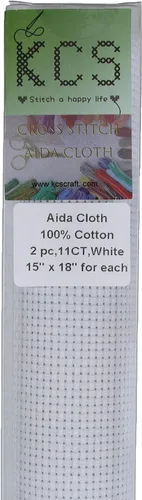 Vista 104 de KCS 2 cajas de tela de costura de algodón para punto de cruz de 15 x 18 pulgadas (blanco antiguo, 11 unidades)