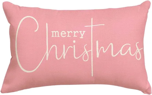 Vista 8 de RABUSOFA Fundas de almohada de Navidad con mensaje de Feliz Navidad, decoraciones para el invierno, fundas de almohada decorativas, fundas