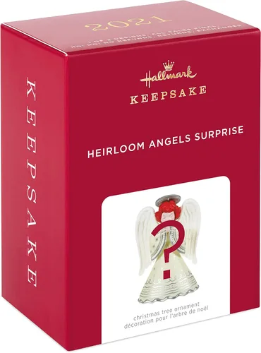 Vista 3 de Hallmark Keepsake Adorno de Navidad 2021, caja misteriosa sorpresa de ángeles de reliquia