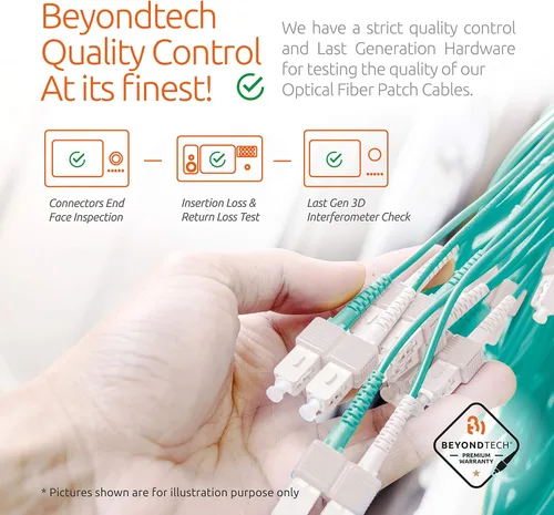 Vista 6 de Cable de conexión de fibra LC a LC de 3.3 ft (1 unidad) UPC Multimodo Dúplex Cable de fibra óptica - núcleo de 50/125µm, compatible con OM4 - Serie