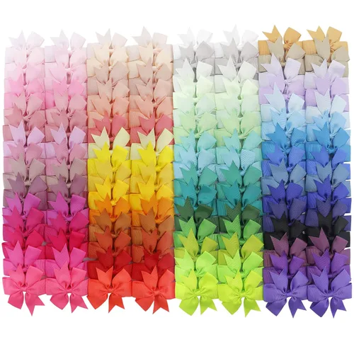 Vista 12 de 60 piezas de broches para el pelo con lazos para bebés: broches de 2 pulgadas totalmente forrados para bebés y niñas (30 pares)