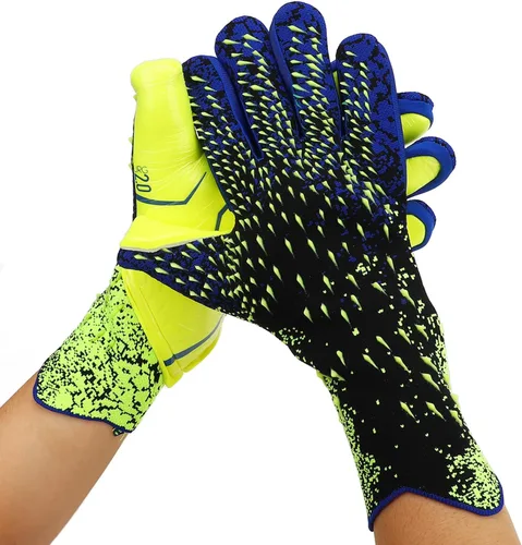 Vista 7 de Guantes de portero de fútbol, guantes de portero antideslizantes de látex grueso, guantes de competición de entrenamiento de amortiguación