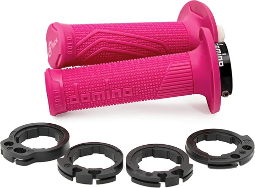 Vista 8 de Domino Racing D100 Lock On Grips para motocross Negro