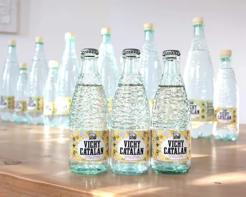 Vista 5 de Vichy Catalan - Agua mineral con gas - 33.8 oz (1 litro) (12 botellas de vidrio)