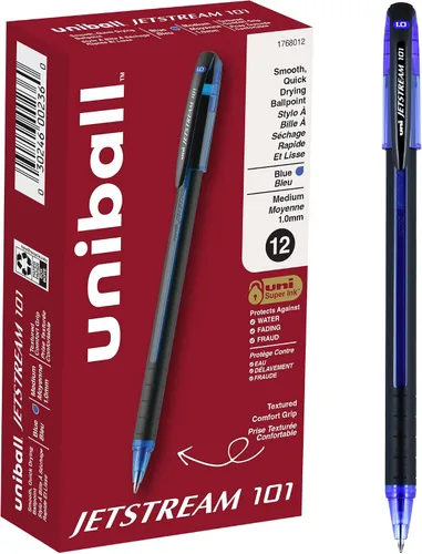 Vista 7 de Uniball Jetstream 101 - Bolígrafo de punta media (0.039 pulgadas), color rojo Hybrid ink: gel smoothness with quick-dry speed, smudge-resistant