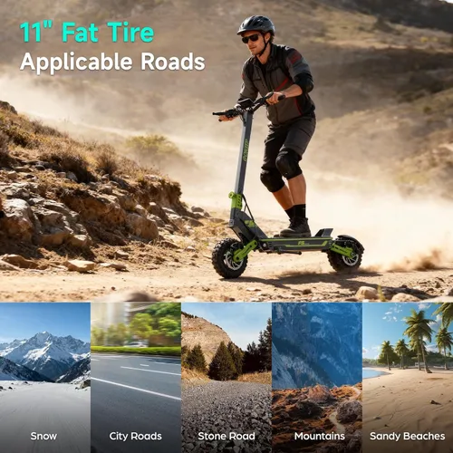 Vista 9 de Scooter eléctrico de 1500 W para adultos con 43 millas y 34 mph 2-Verde
