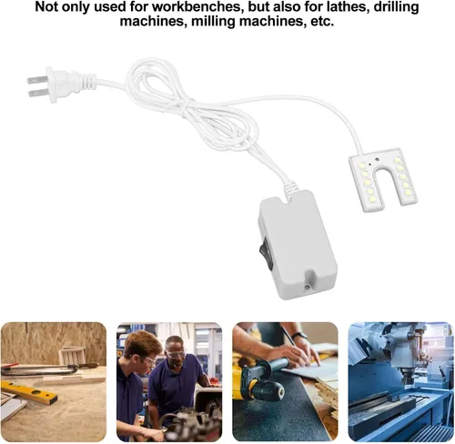 Vista 6 de Luz para máquina de coser, brillante lámpara de cuello de cisne flexible de 10 LED con base magnética para máquinas de coser y bancos de trabajo