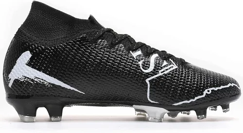Vista 2 de lozoye Zapatos de fútbol para hombres y mujeres y niños, tacos de fútbol para niños grandes Grils FG, botas de fútbol de tobillo alto, tenis anchos