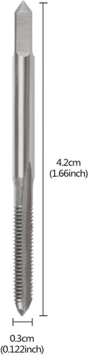 Vista 4 de M3 x 0.020 in Máquina de grifo HSS Métrica Mano Derecha Rosca 3 Grifos de flauta recta y enchufe, 4 piezas