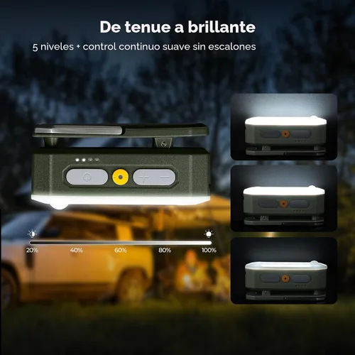 Vista 6 de BougeRV Luz de Área Movible, Linterna de Camping Recargable, Luz de Camping Portátil de 3200mAh, Resistente al Agua IP65, Lámpara de Campamento