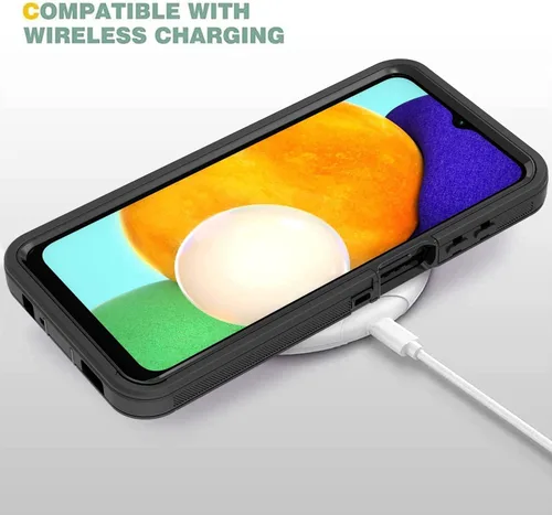 Vista 6 de ONOLA Funda compatible con Galaxy A13 5G, con protector de pantalla HD (paquete de 2), funda duradera a prueba de golpes de 3 capas para color negro
