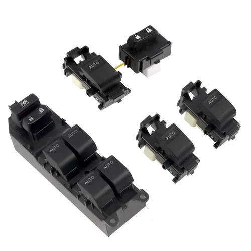 Vista 7 de HIGH FLYING 2007-2021 para Toyota Tundra Master Interruptor de Ventana Eléctrica con LED del Lado del Conductor 1PC con Luz Azul