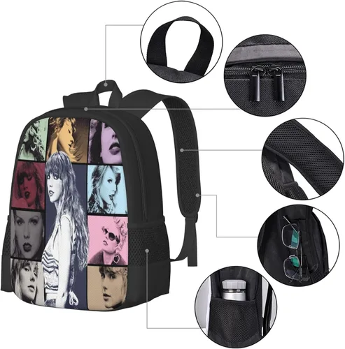 Vista 4 de STUBBORNE Singer Casual Mochila Moda Multifuncional Mochila Ligero Viaje Portátil Mochila Mujer Fan Regalo, Coloer-1, Mochilas de viaje
