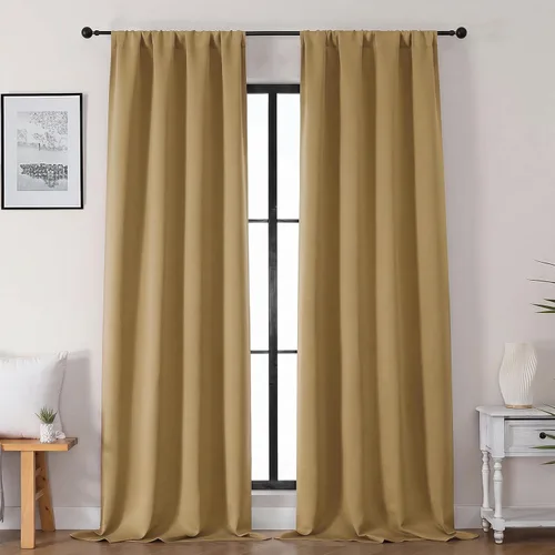 Vista 55 de Gwine Aqua Short Curtains 36 Inches Long - Small Half Window Kitchen Curtains Over Sink, Solid Blackout Curtain for Bathroom Basement Cabinet RV, 2