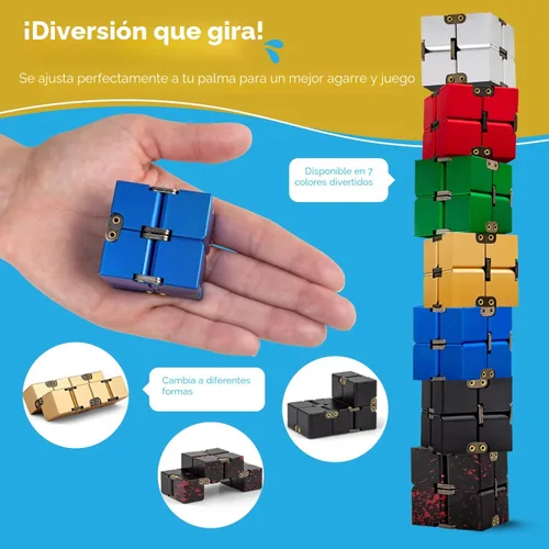 Vista 5 de PILPOC theFube Cubo Infinito Fidget Toys para Adultos - Cubo Mágico Infinito de Aluminio con Estuche, Resistente, Pesado, Alivio del Estrés