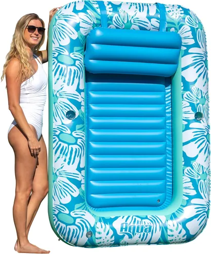 Vista 9 de Aqua Inflatable Tanning Pool Lounger, Premium Pool Float with Cupholders and Removeable Pillow for Relaxation and Fun