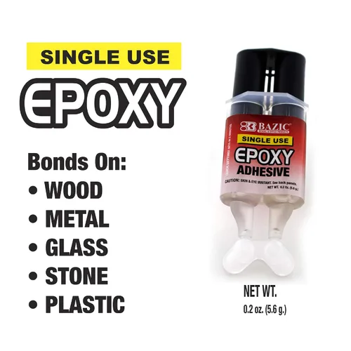 Vista 2 de BAZIC Products Epoxi de ajuste rápido de un solo uso, 0.2 onzas, jeringa
