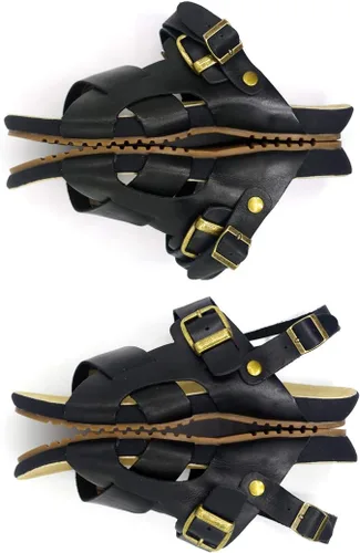 Vista 4 de Harssidanzar Sandalias de cuero para hombre sandalias ajustables con correa de tobillo GM205